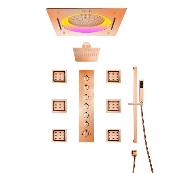 Cascada Bellagio 22" LED Music Dual Rainfall Shower System - View 17