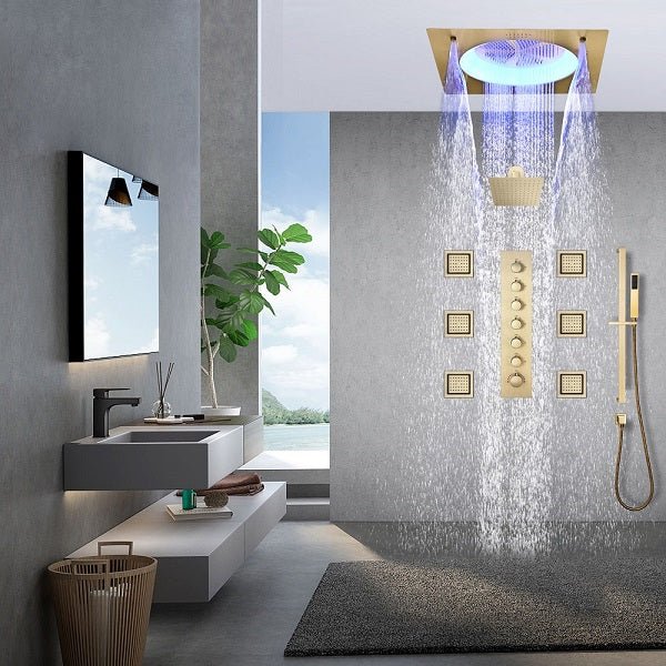 Cascada Bellagio 22" LED Music Dual Rainfall Shower System - Close-Up