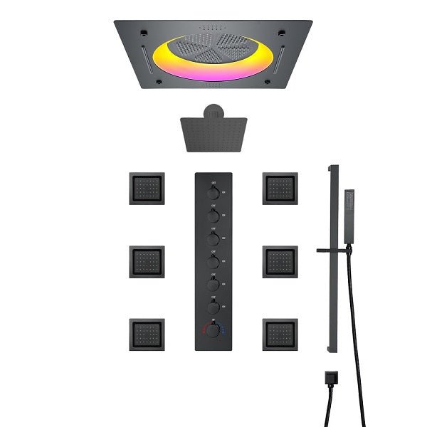 Cascada Bellagio 22" LED Music Dual Rainfall Shower System - Features