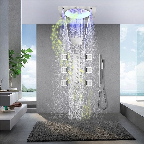 Cascada Bellagio 22" LED Music Dual Rainfall Shower System - View 22