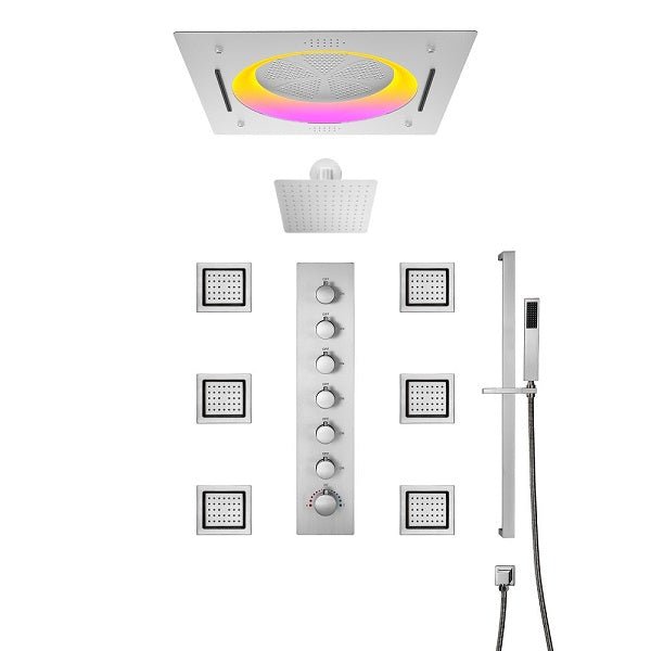 Cascada Bellagio 22" LED Music Dual Rainfall Shower System - View 23