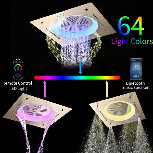 Cascada Bellagio 22" LED Music Dual Rainfall Shower System - View 19
