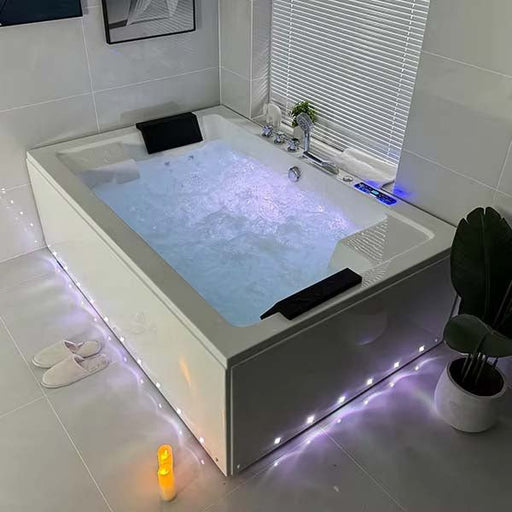 Cascada Bellagio 71" Acrylic Spa Tub Bubble Jet 2-Person Massage Bathtub
