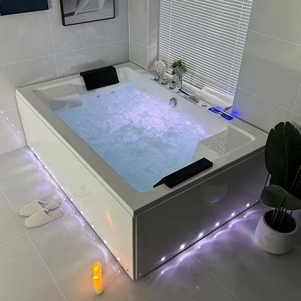 Cascada Bellagio 71" Acrylic Spa Tub Bubble Jet 2-Person Massage Bathtub