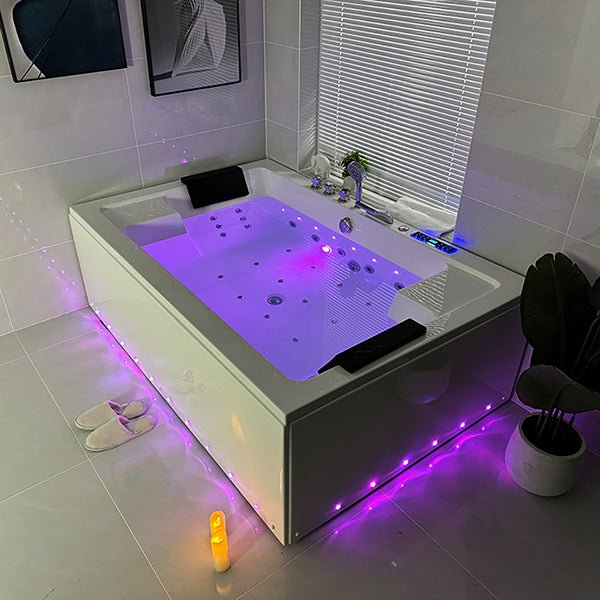 Cascada Bellagio 71" Acrylic Spa Tub Bubble Jet 2-Person Massage Bathtub - Side View