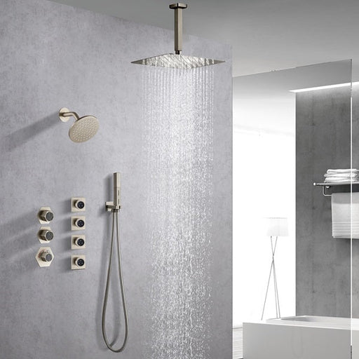 Cascada Bilbao 16" Brushed Nickel Dual Shower Head System