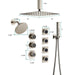 Cascada Bilbao 16" Brushed Nickel Dual Shower Head System - Close-Up