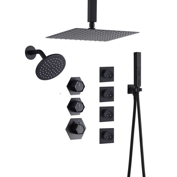 Cascada Bilbao 16" Matte Black Dual Shower Head System - Features