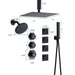 Cascada Bilbao 16" Matte Black Dual Shower Head System - Dimensions