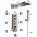 Cascada Bologna 9"x22" Bluetooth LED Digital Shower System - Installation View
