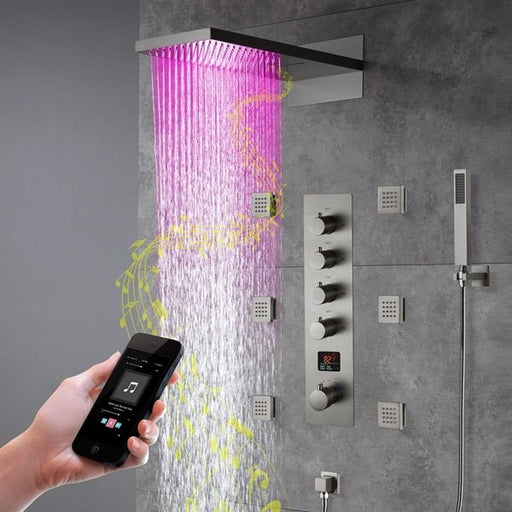 Cascada Bologna 9"x22" Bluetooth LED Digital Shower System