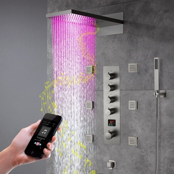 Cascada Bologna 9"x22" Bluetooth LED Digital Shower System