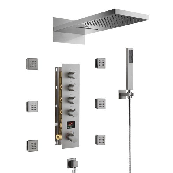 Cascada Bologna 9"x22" Bluetooth LED Digital Shower System - Lifestyle View