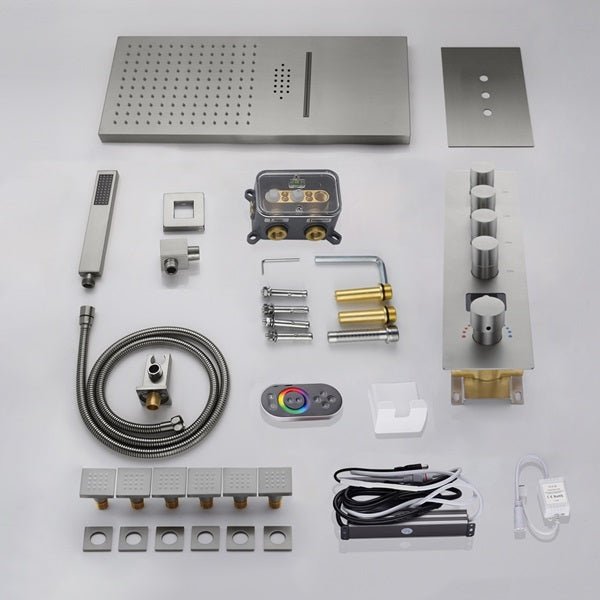 Cascada Bologna 9"x22" Bluetooth LED Digital Shower System - Close-Up