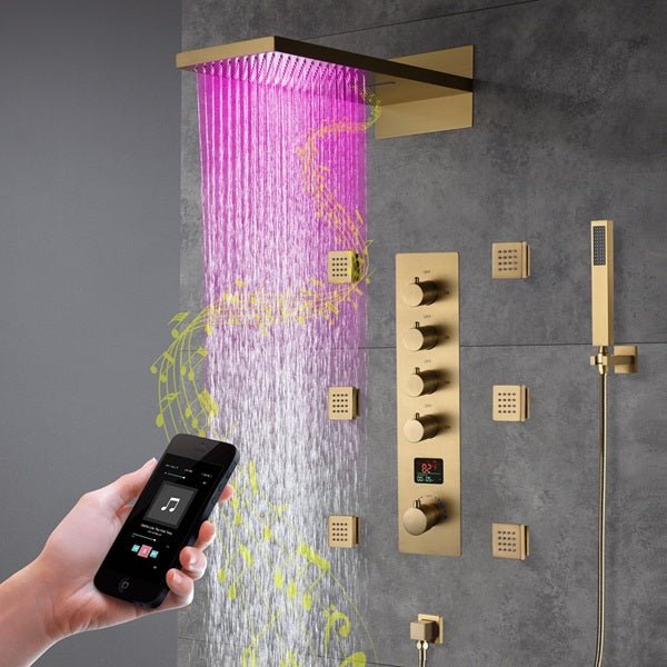 Cascada Bologna 9"x22" Digital LED Music Shower System