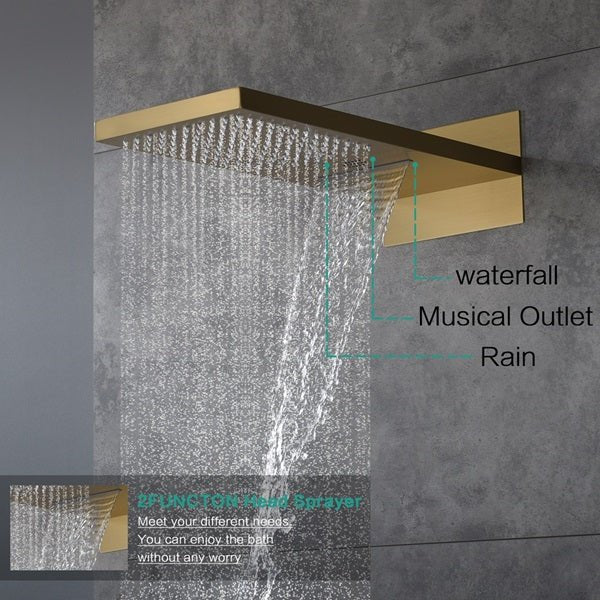 Cascada Bologna 9"x22" Digital LED Music Shower System - Features
