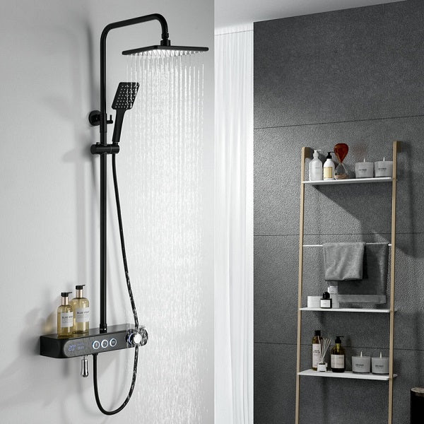 Cascada Caesar 8" Matte Black Thermostatic Digital Shower Faucet System