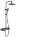 Cascada Caesar 8" Matte Black Thermostatic Digital Shower Faucet System - Lifestyle View