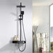 Cascada Caesar 8" Matte Black Thermostatic Digital Shower Faucet System - Detail View