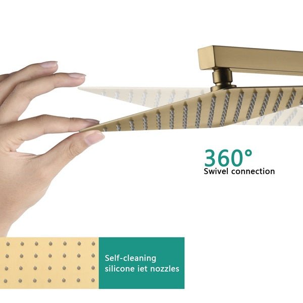 Cascada Camellia 12" Brushed Gold Shower System - Lifestyle View