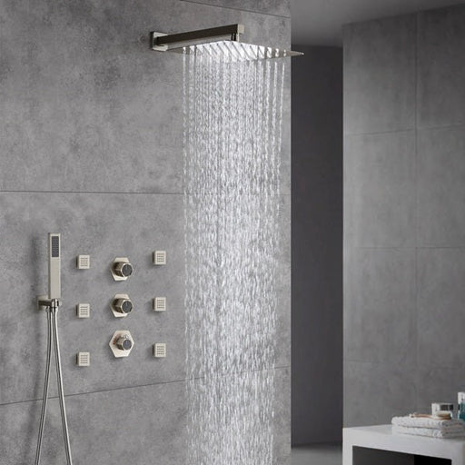 Cascada Camellia 12" Brushed Nickel Shower System