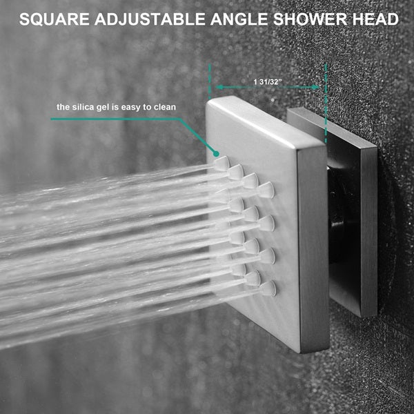 Cascada Camellia 12" Brushed Nickel Shower System - Features
