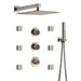 Cascada Camellia 12" Brushed Nickel Shower System - Dimensions