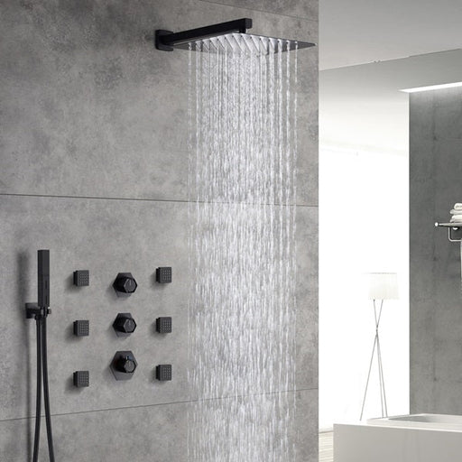 Cascada Camellia 12" Matte Black Shower System