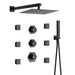 Cascada Camellia 12" Matte Black Shower System - Dimensions