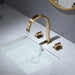 Cascada Brushed Gold Waterfall Sink Faucet with Dual Square Handles - Detail View