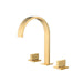 Cascada Polished Gold Bathroom Sink Faucet, Waterfall Spout with Dual Handles - Close-Up