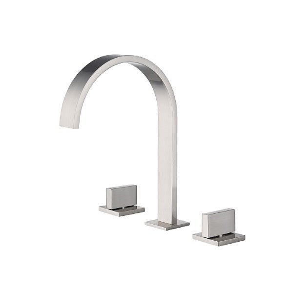 Cascada Brushed Nickel Waterfall Bathroom Sink Faucet with Dual Square Knobs - Dimensions
