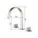 Cascada Brushed Nickel Waterfall Bathroom Sink Faucet with Dual Square Knobs - Side View