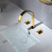 Cascada Polished Gold Bathroom Sink Faucet, Waterfall Spout with Dual Handles - Side View