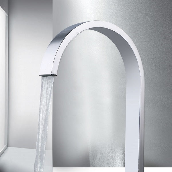 Cascada Polished Chrome Waterfall Bathroom Faucet with Dual Square Knobs - View 11