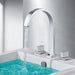 Cascada Polished Chrome Waterfall Bathroom Faucet with Dual Square Knobs