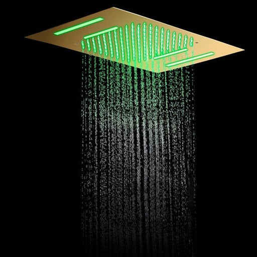 Cascada Cortona 15"x23" Multi-Function Ceiling Rainfall & Waterfall Music Showerhead Shower Head - Side View