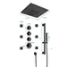 Cascada Davos 16" Matte Black LED Music Shower System - Close-Up