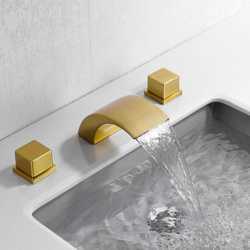 Cascada Deck Mounted Waterfall Bathroom Sink Faucet