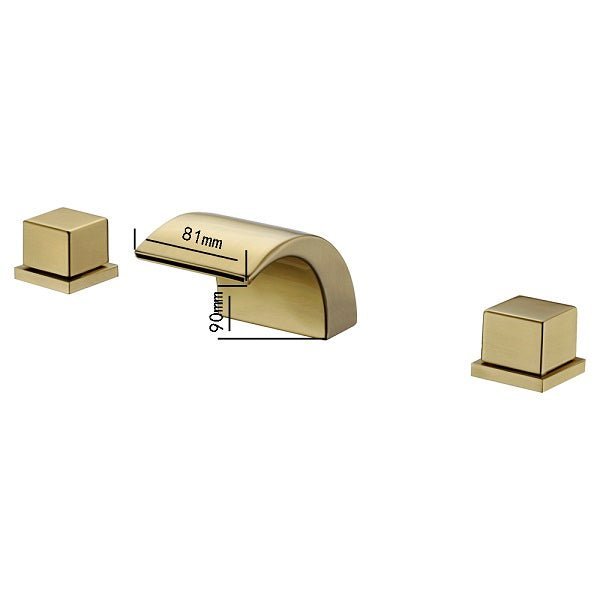 Cascada Deck Mounted Waterfall Bathroom Sink Faucet - Detail View