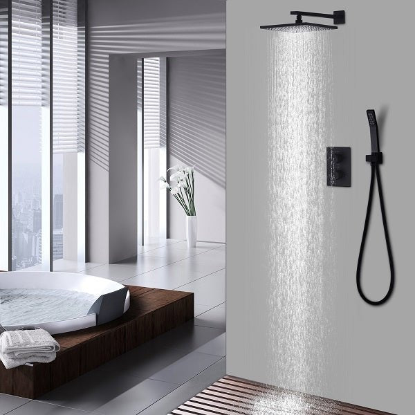 Cascada Firenze 10 Inch Dual Handle Shower System with 2-Function Spray (Rainfall & Handheld) - Close-Up