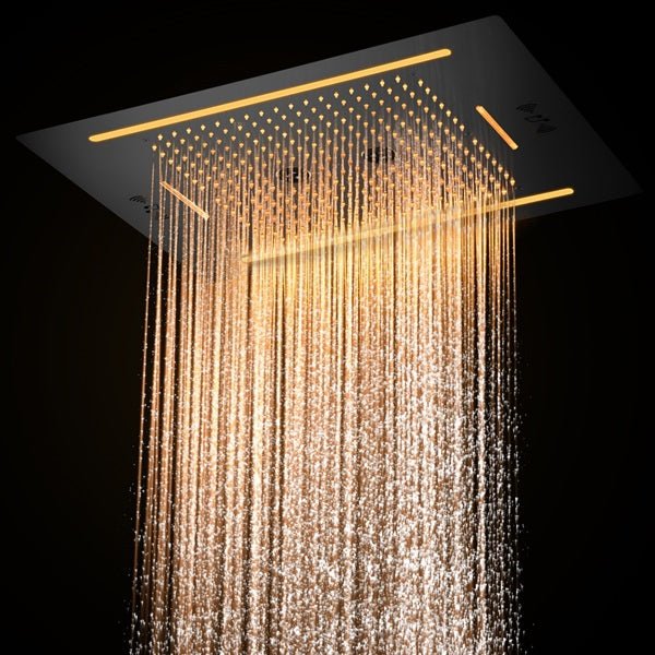 Cascada Florence 23"x31" Matte Black Music LED Shower System - View 13