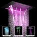 Cascada Florence 23"x31" Matte Black Music LED Shower System - Side View
