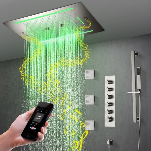 Cascada Florence 23"x31" Music LED Shower System - View 16