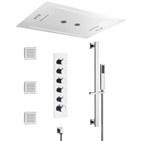 Cascada Florence 23"x31" Music LED Shower System - View 11