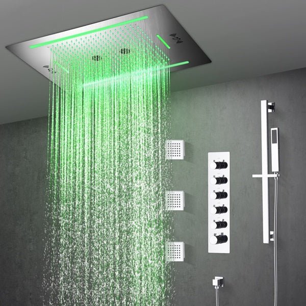 Cascada Florence 23"x31" Music LED Shower System - View 9