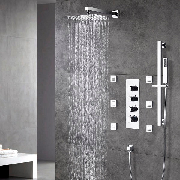 Cascada Showers 12" Cascada Lucerne Rainfall Shower system - Alternate View