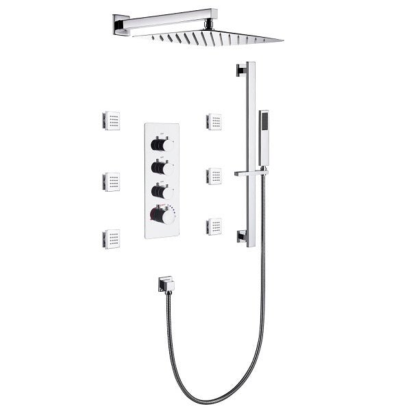 Cascada Showers 12" Cascada Lucerne Rainfall Shower system - Main Product Image