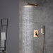Cascada Geneva 12” Rainfall Showerhead and Handheld Shower Set with Shower Arm and Extension - Side View