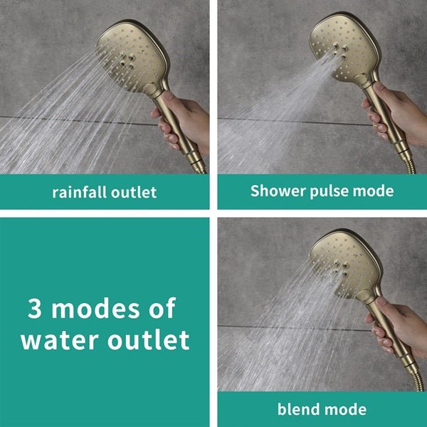 Cascada Genoa 16"x36" Brushed Gold Music LED Digital Shower System - Lifestyle View